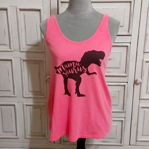 Pink tank "Mama saurus" perfect for working out or just being out & about. Mediu